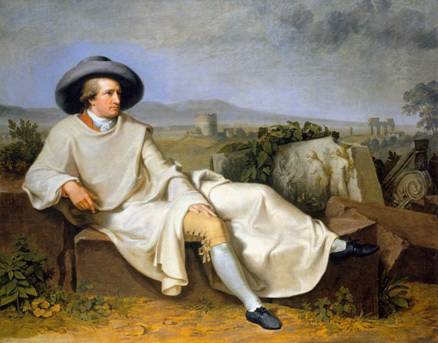 Goethe in the Roman Campagna 1786    by Johann Tischbein 1751-1829 Stadelsches Kunstinstitut Frankfurt